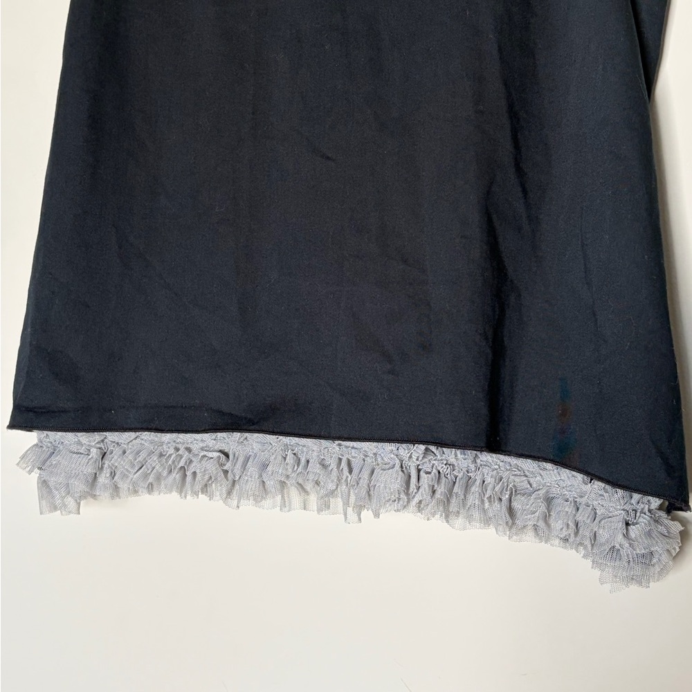 Sisley Black Pencil Skirt with Gray Ruffle Hem, size US 4 - Picture 3 of 10